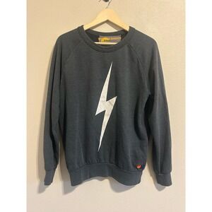 AVIATOR NATION lightning bolt raglan crewneck sweatshirt Small usa made